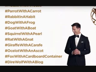 Andy Samberg provides Emmy viewers with all the necessary hashta