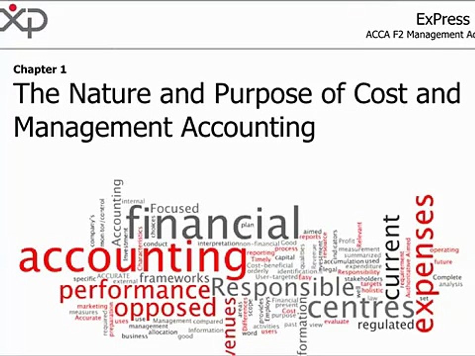ACCA F2 - 1 The nature and purpose of management accounting