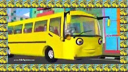 The Wheels on the Bus go round and round   3D Animation English rhyme for children