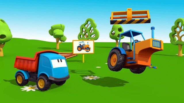 Meraklı kamyon Leo ve asfalt silindiri - eğitici çizgi film - Türkçe dublaj