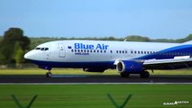 Blue Air Boeing 737-400 HARD Landing in Strong Winds! | Brussels Airport
