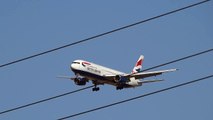 G-BNWS British Airways Boeing 767-300 Landing approach Madrid Barajas Airport
