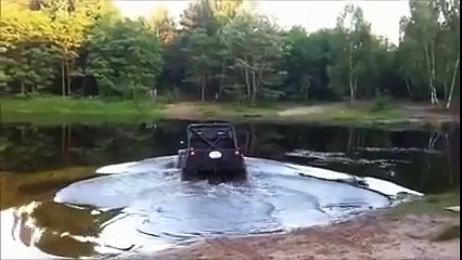 Wanted to drive car across lake