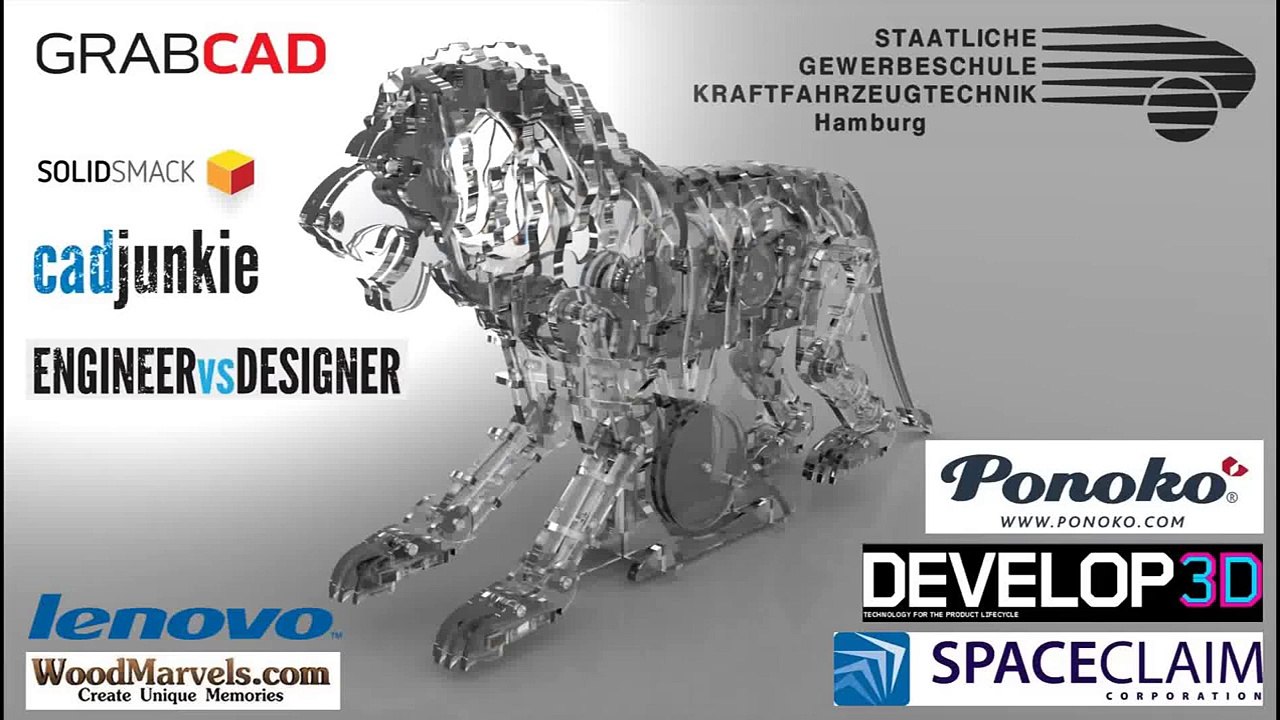 Leonardo da Vinci´s   mechanical lion    GrabCAD competition