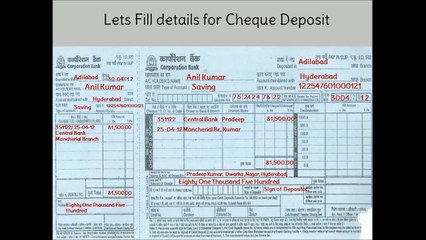 IN-How to fill Deposit Slip of Corporation Bank