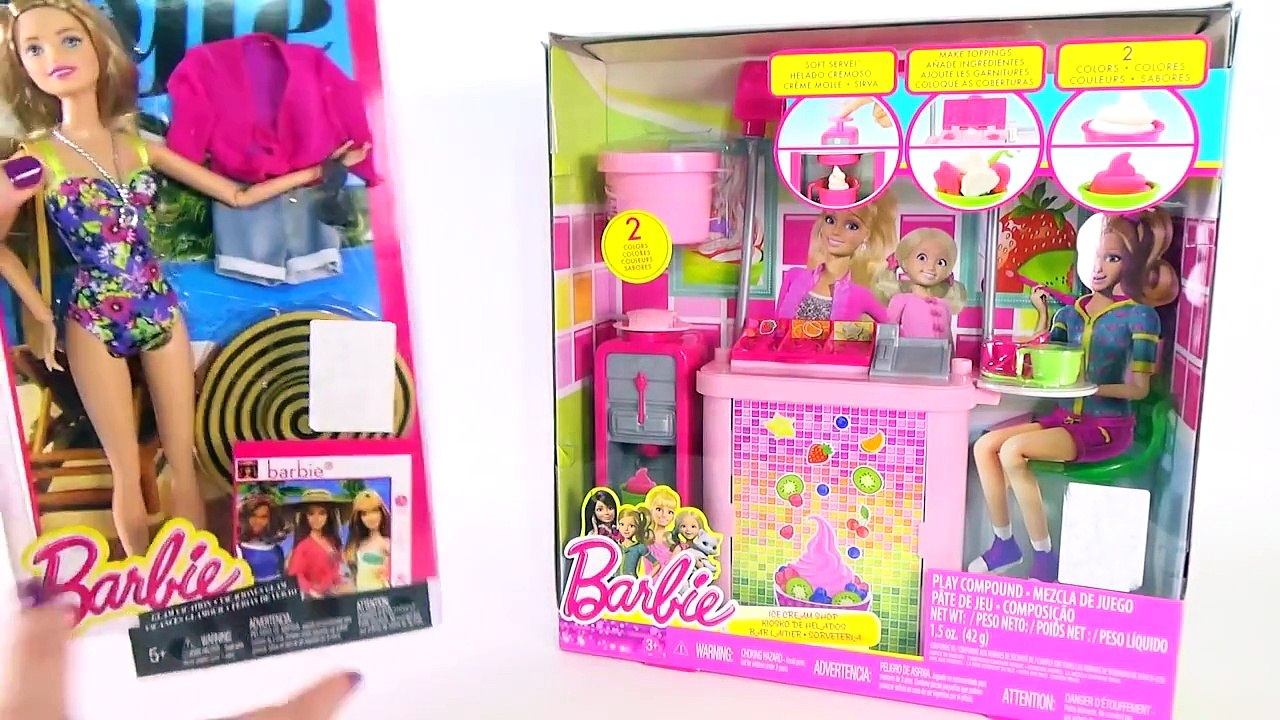 Barbie Sorveteria De Massinha e Play-Doh. Olaf Frozen Vende Sorvetes. Bonecas Brinquedos Toys
