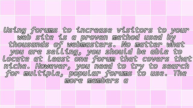 Using Internet Forums To Generate Site Traffic