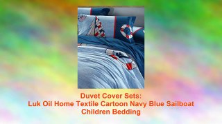 Luk Oil Home Textile Cartoon Navy Blue Sailboat Children Bedding