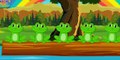 Five Little Speckled Frogs | English Nursery Rhyme