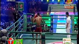 Khmer Boxing,Pich Seyha VS Thai,06 Sep 2015,Bayon TV Boxing  Round 01
