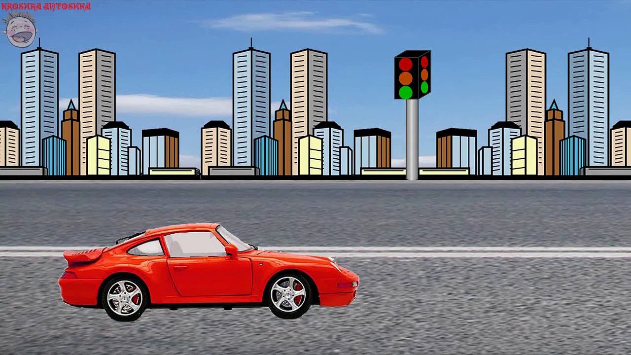 Caricaturas de coches para niños. Coche de Carreras Rojo. Red Racing Car. Cartoons for Kids