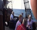 Visita à nau Santa Maria, uma réplica do barco de Colombo clube Europeu Ribeira Brava madeira fevere