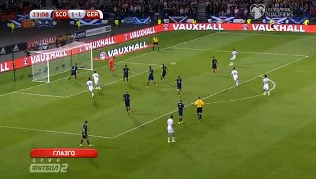 Goal Thomas Muller - Scotland 1-2 Germany (07.09.2015) EURO 2016 - Qualification
