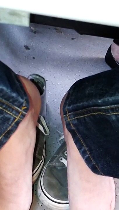 Lady in black shoes and my old Vans Trainers
