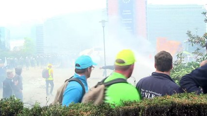 Tensions à la manifestation des agriculteurs européens