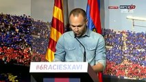 Andrés Iniesta Emotional Speech at Xavi  Farewell Ceremony (Xavi in Tears)
