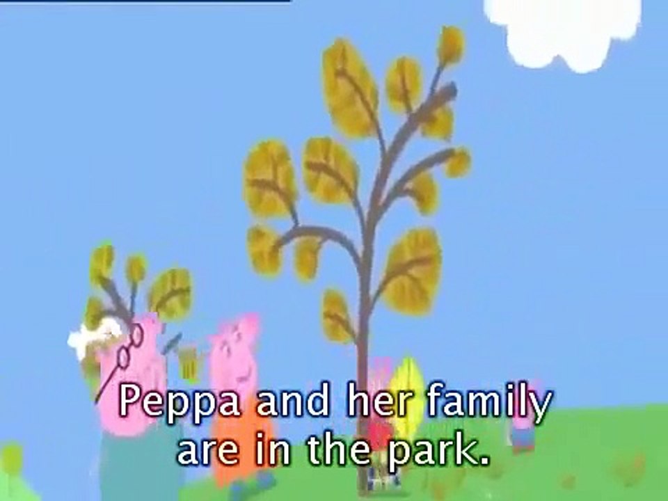Peppa Pig Cartoon English Episodes Flying a Kite with subtitle