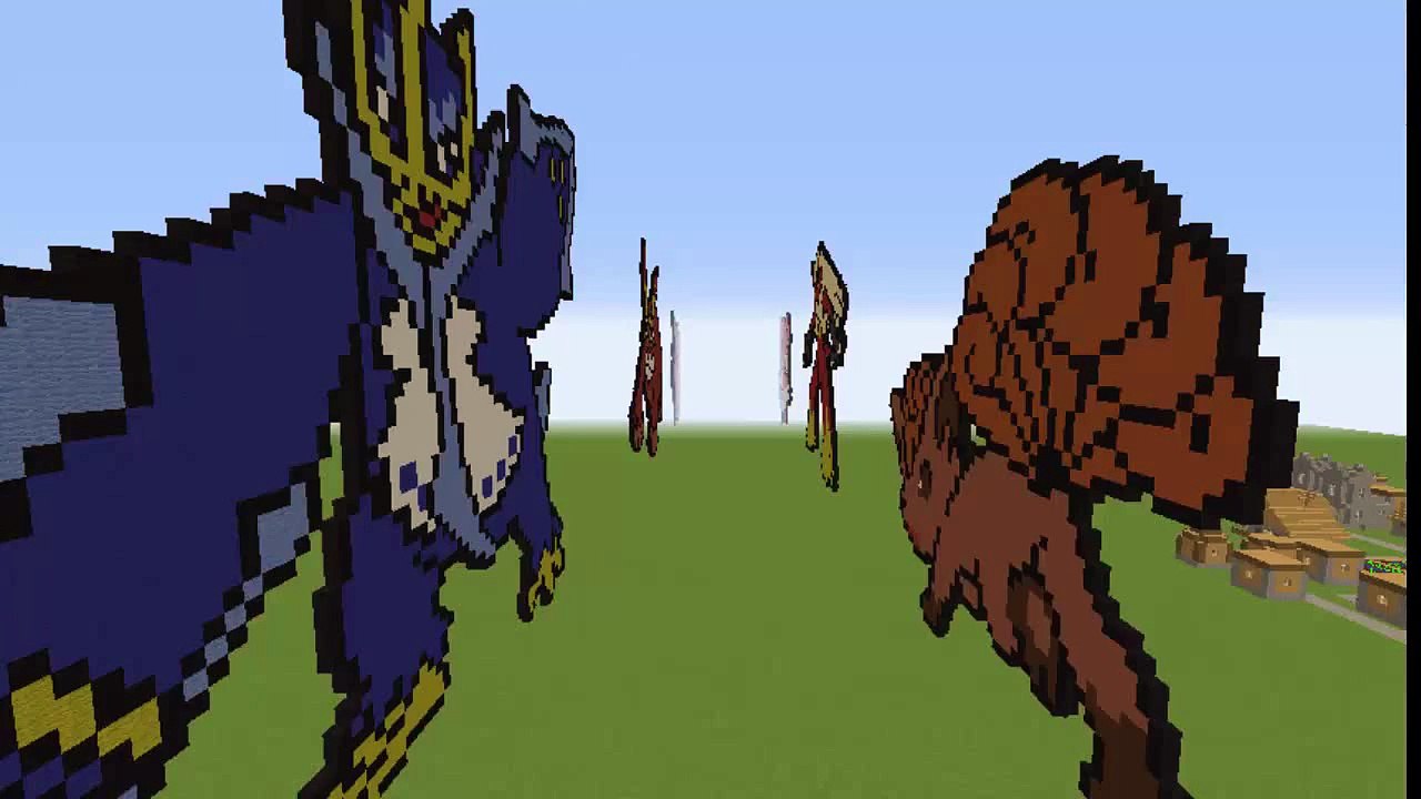 Pokémon Minecraft Pixel Art Part 28: Vaporeon and Espeon