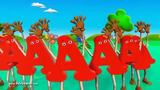 Learn English Alphabet letter A song for children - 3D Animation Nursery rhymes