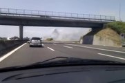 Incidente con veicolo in fiamme su A14 Bologna-Taranto