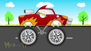 Flash Truck Monster Trucks For Chlidren - Mega Kids Tv -Flash Truck Rakasa Truk Untuk Chlidren