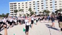 The Ohio University Marching 110 Cheer! On the beach!