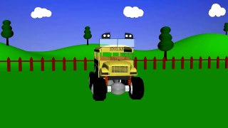 School Bus Truck Monster Trucks For Children - Bus Sekolah Truk Rakasa Truk Untuk Anak mega Anak Tv