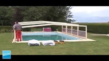 Abri de piscine mi haut couleur crème - Pool Cover