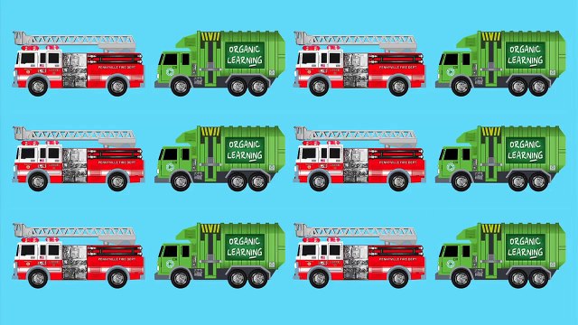 Fire Trucks Garbage Trucks Teaching Patterns Learning Patterns Educational Video for Children