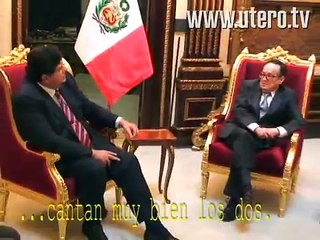 Chespirito con Alan García en Palacio de Gobierno