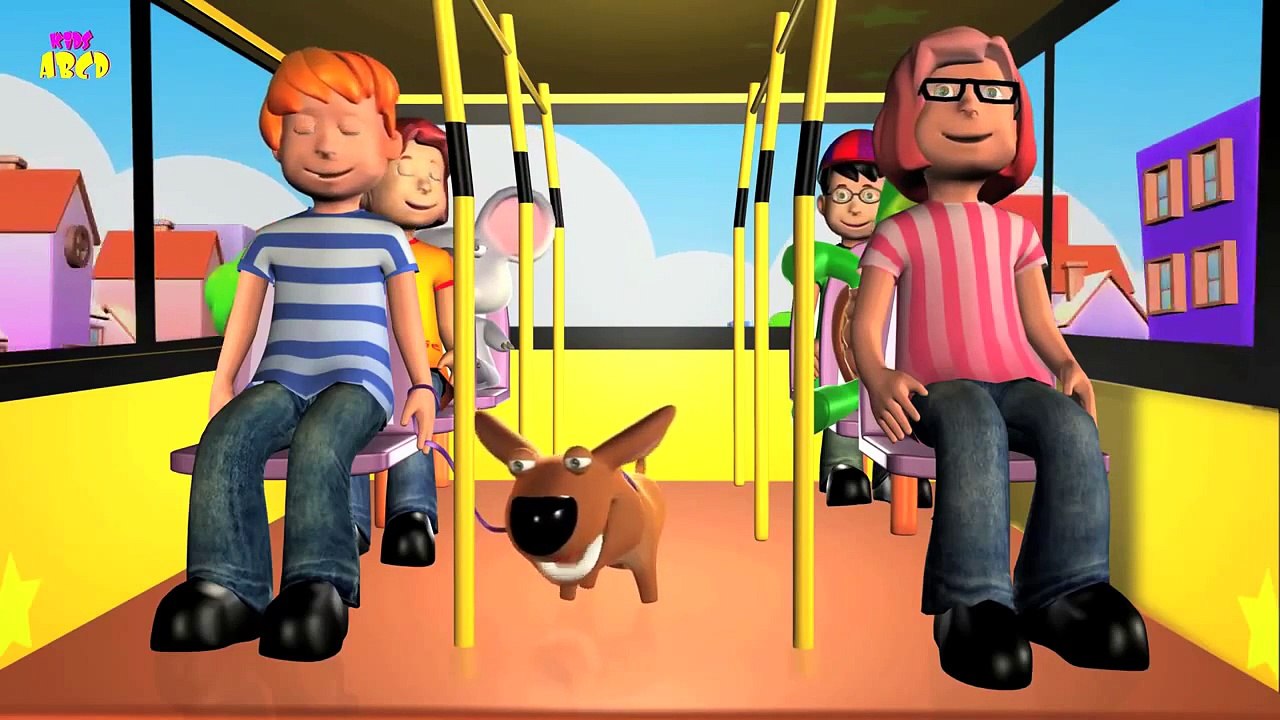 Wheels On The Bus Go Round And Round | 3D Animation English Rhyme For Children