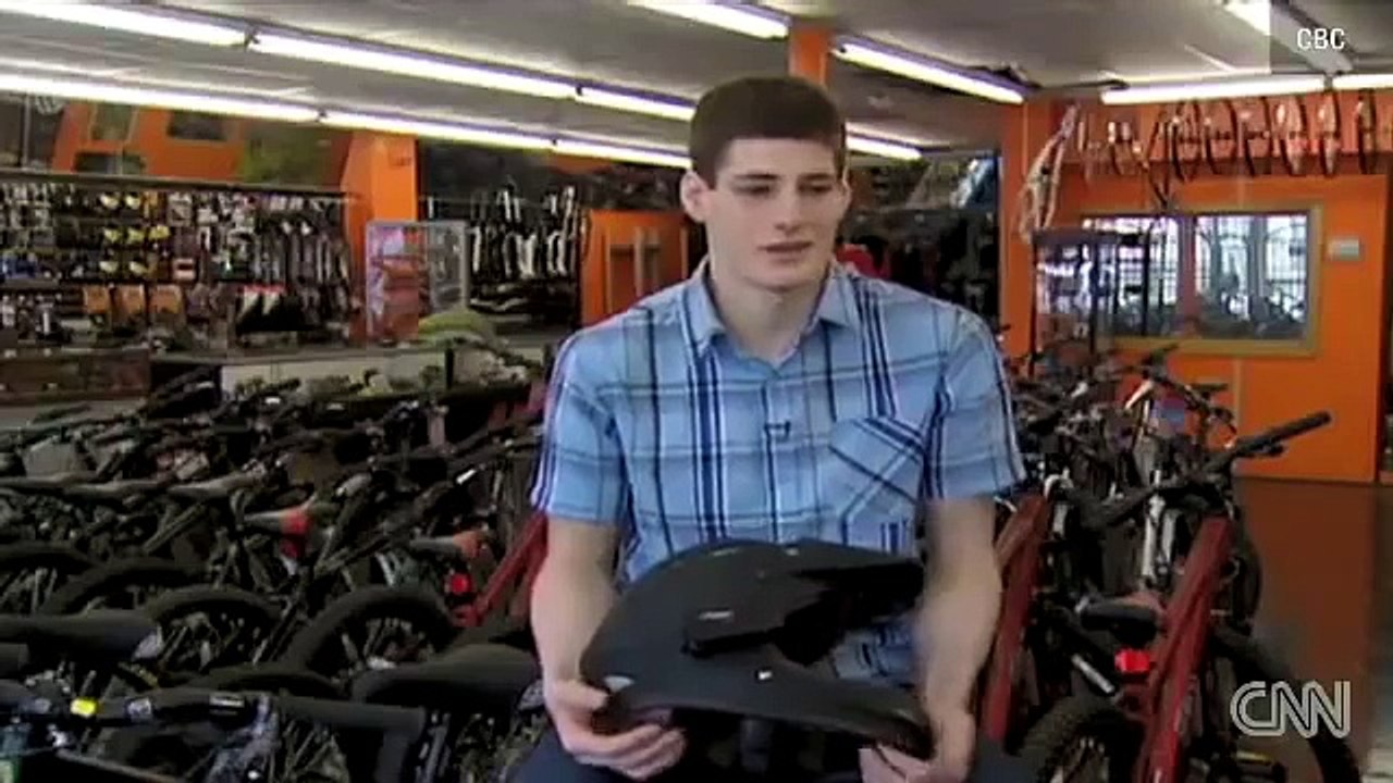 Helmet camera catches cyclist hit by car