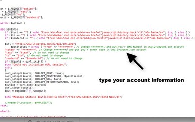 PHP script for SMS sending