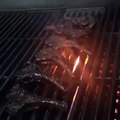 Grilling indian food on the Barbie. #chefanup tamarind glazed lamb chops and shrimp. Hot like fire!