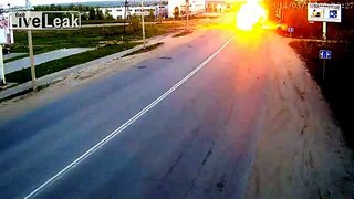 Car Explodes on Impact