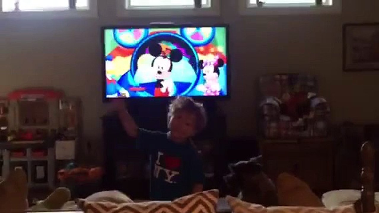 Dancing to Mickey Mouse!
