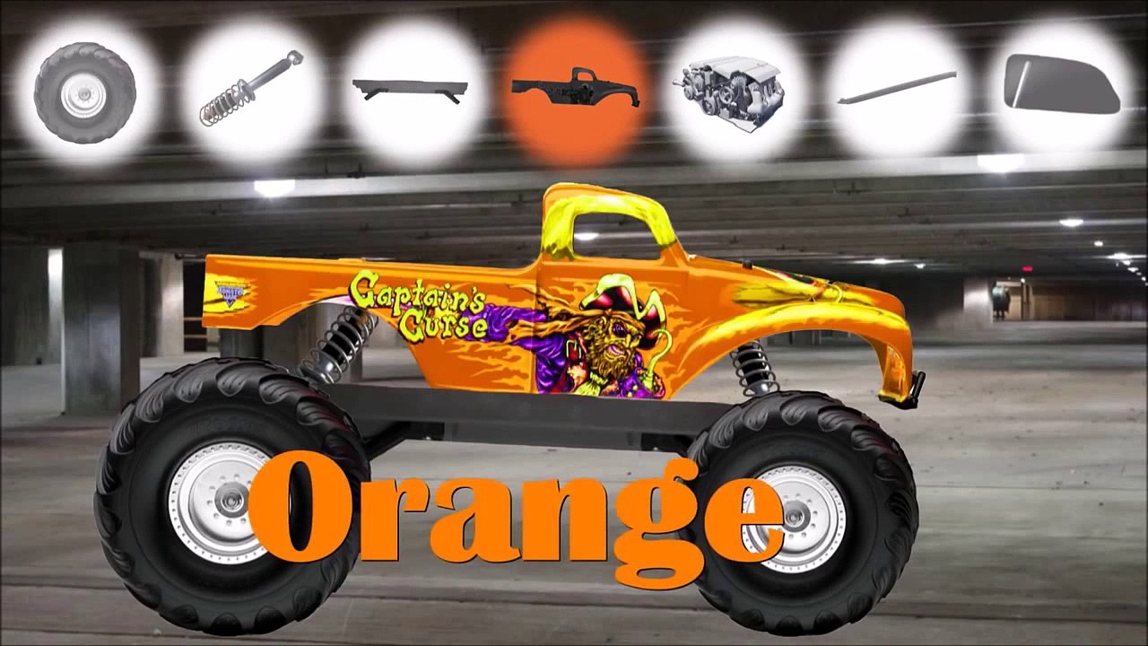 Learn Colours with Monster Trucks & dinosaurs - Build Monster Trucks for Children