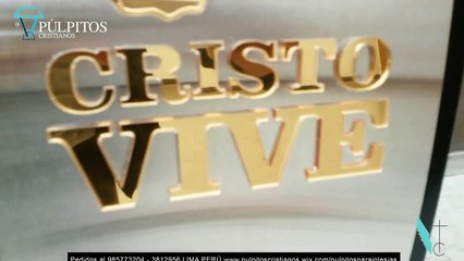 púlpito y ofrendario para iglesia cristiana cristo vive