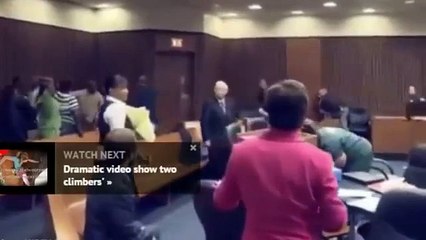 Shocking Videos: Chaos in the courtroom as father attacks his three-year-old daughter's killer