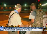Group of armed veterans protecting homeless vets