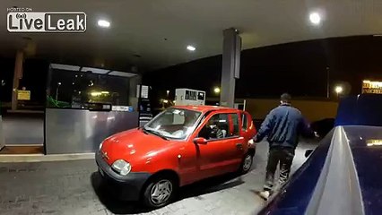 Woman scares the people