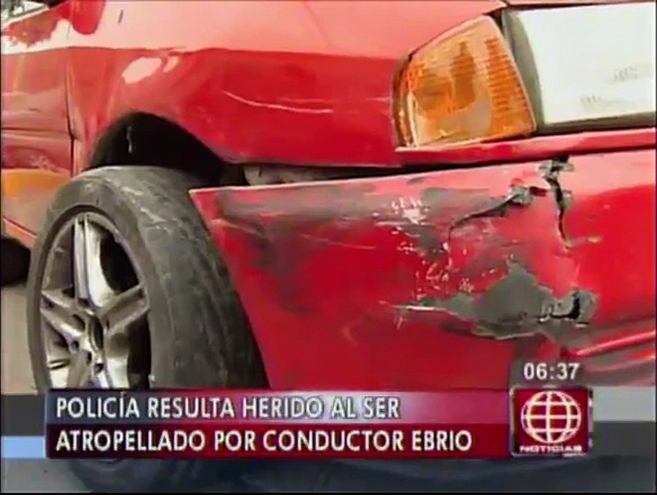 Los Olivos: Chofer ebrio atropelló a policía frente a comisaría [Video]