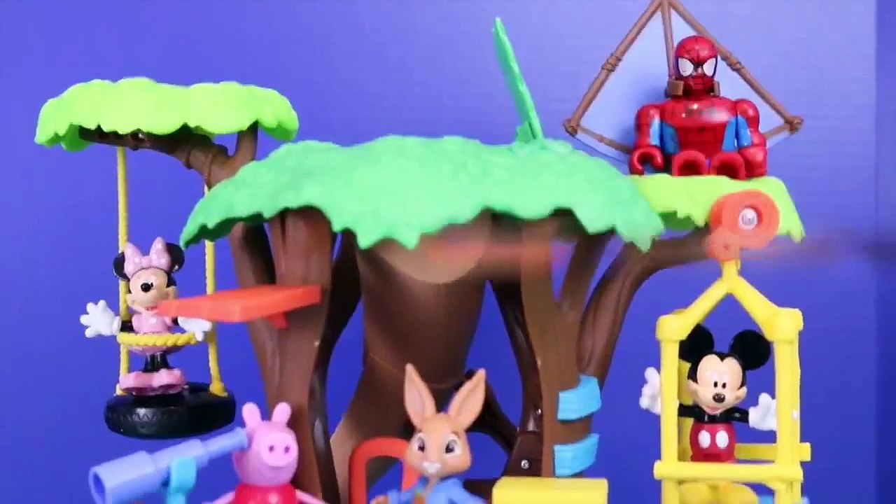 Peppa Pig & The Peter Rabbit Adventure Treehouse Barbie, Spiderman, Mickey Mouse DisneyCar