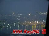 KHH_742F Rwy09L Landing at night Kaohsiung Taiwan