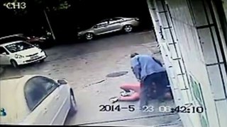 Shocking Video: Man beats wife for several minutes, in front of their child