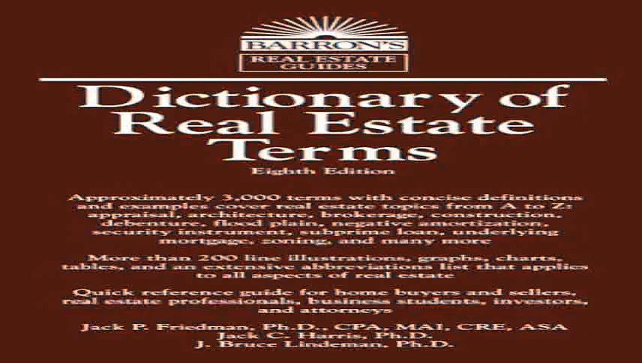 Dictionary of Real Estate Terms Barrons Business Dictionaries
