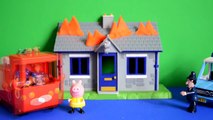 Fireman Sam Rescue Police Station Fire!!!! Peppa Pig Fire Engine Story Kids Animation