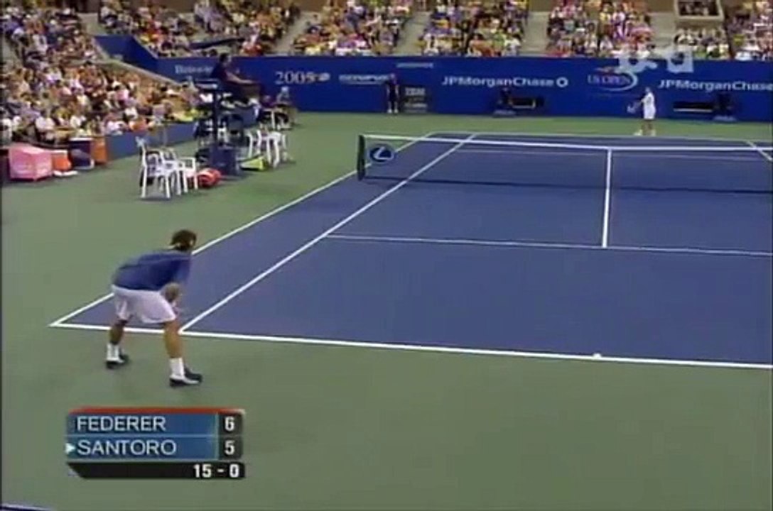 Federer vs Santoro US OPEN R2 2005