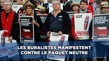 Скачать видео: Les buralistes manifestent contre le paquet neutre