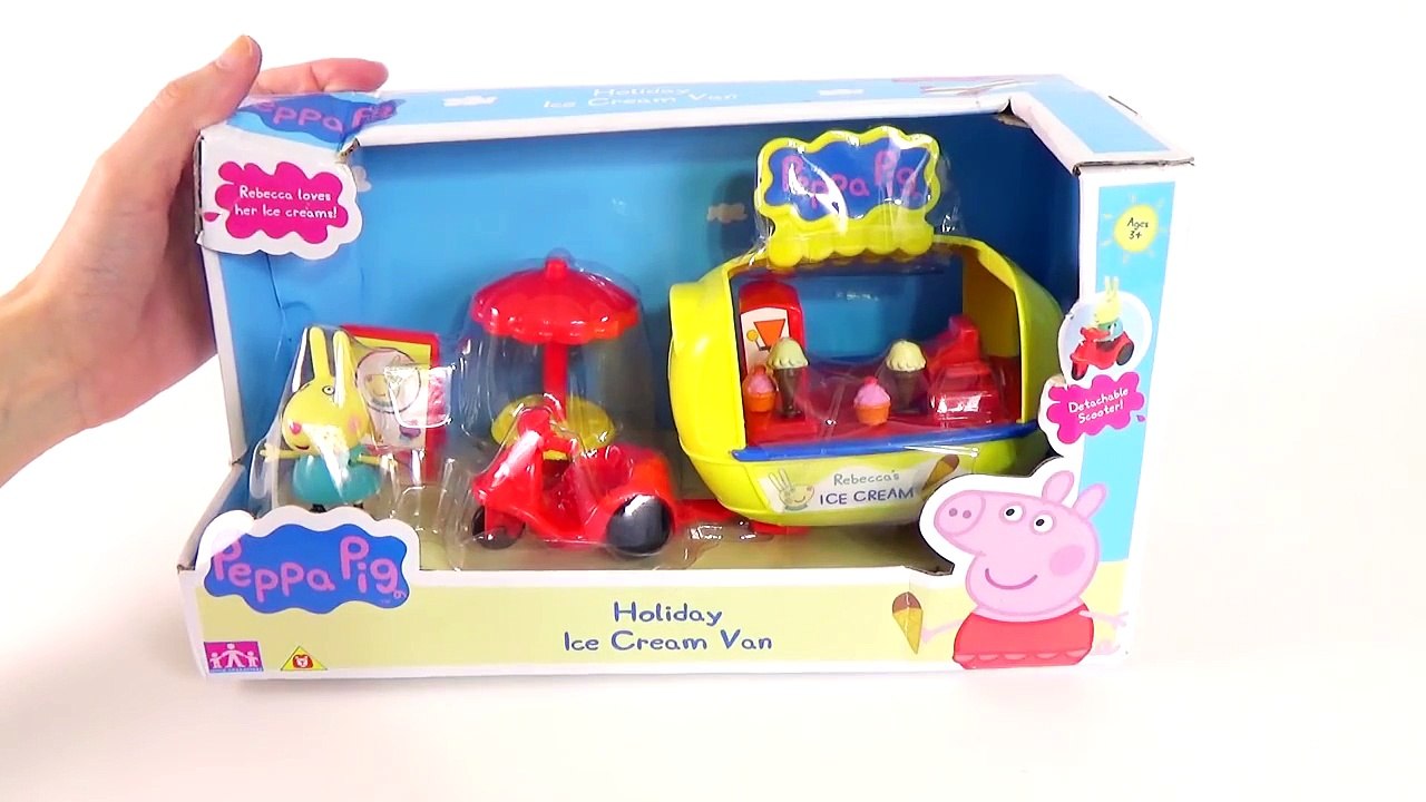 Peppa Pig e George Comem Sorvete Massinha Holiday Ice Crem Van Juguetes de Peppa Pig Em Português